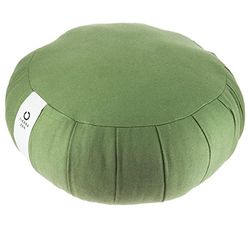 Tierra Zen ME003F kapok meditatiekussen, rond, katoen, olijfgroen, 24 x 21 cm
