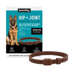 ACTIVPHY Collare per la Mobilità dell'anca e dell'articolazione per Cani con glucosamina, condroitina, MSM e Altro, Comodo e Facile, 30 Giorni di Supporto Continuo, Resistente all'Acqua (Medi/Grande)