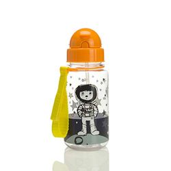 Zip & Zoe Kids Spaceman Drinking Water Bottle With Straw BPA, BPS and Pthalate-Free