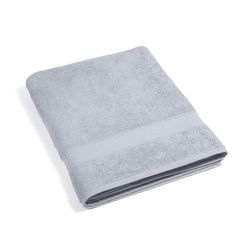 spugnissima - Ocean 100% Cotton Plain Bath Towel, 100 x 150 cm, Pearl Grey