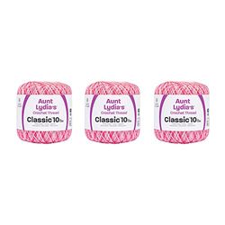 Aunt Lydia Classic Shaded Pinks Crochet - 3 Pack of 300y/274m - Cotton - Gauge 10 - Crochet