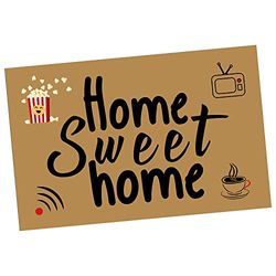 DRW Deurmat van polyester en PVC Home Sweet Home 40 x 60 x 1 cm
