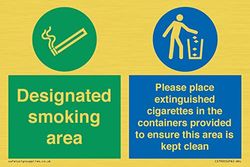 Designated smoking area Please place extinguished cigarettes in the containers provided to ensure...