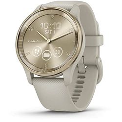 Garmin Vivomove Trend, Elegante Smartwatch Híbrido de 40 mm con Sofisticado Aspecto Analógico, Bisel de Acero Inoxidable y Funciones Inteligentes, Gold Beige (Reacondicionado)