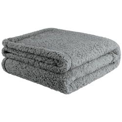 furrybaby Premium Soft Dog Blanket for Medium Small Dogs Puppy Cat Washable Sherpa Fleece 80x100 cm Pet Throw for Bed Furniture Couch Sofa Protection(Medium, Grey Blanket)