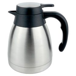 Pioneer Vacuum Interior Coffee Carafes, Stainless Steel, Satin Finish, Flat Stainless Steel lid, 1 Litre
