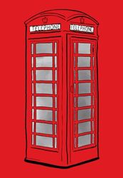 Red London England UK Telephone Box Journal: Red Background