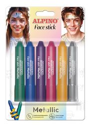 Alpino - Set di trucco – 6 barrette colorate metallizzate, facile applicazione su una barra da 5 g, consistenza morbida e cremosa, colori intensi e duraturi