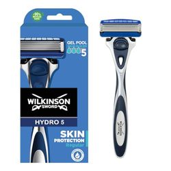 WILKINSON SWORD - Hydro 5 Skin Protection For Men | Hydrating Gel and Precision Trimmer | Razor Handle + 1 Blade Refills