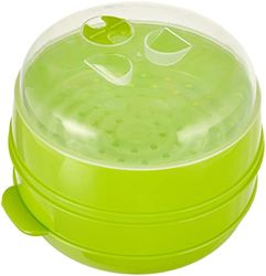 InnovaGoods Vaporizador duplo para micro-ondas, estojo de cozinha a vapor, Tupperware