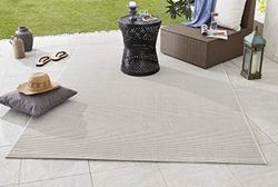 NORTHRUGS Tapis d'intérieur et d'extérieur Match - 200 x 290 cm - Résistant aux intempéries - Moderne - Couleur unie - Pour balcon, terrasse, jardin, jardin d'hiver, salon - Imperméable - Couleur crème