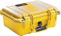 PELI 1500 skyddslåda i polypropylen, IP67-vatten- och dammtät, 19 liters kapacitet, tillverkad i Tyskland, inget skum, gul