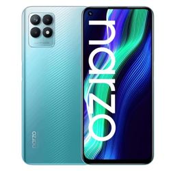 realme Narzo 50–4 128 GB smartphone, starkt 5000 mAh batteri, Helio G96 spelprocessor, ultraflytande 120 Hz skärm, 50 MP AI-trippelkamera, 3-vägs kortplats, Speed Blue, One Size