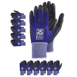 RS STROMER ESD/gants de montage, protection contre les surtensions, électrostatiques, taille 11, 12 paires/bleu/noir/gants de travail, équipés de fibre de carbone