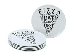 CreaTable, 21569, pizzatallrik set IN LOVE, 6-delars porslinsset, pizzatallrik av porslin