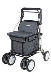 Carlett - Lett800 Comfort Move | Carrello spesa| Carrello 4 Ruote Pieghevole | Prodotto medico approvato di classe I | Borsa rimovibile 29 l/15 kg | Carrello Sedia| Vassoio Porta Oggetti | Grigio