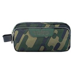 Schoolmapje Drie vakken groen camouflage - Agapec