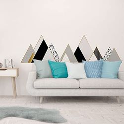Stickers muraux - Décoration Chambre Salon - Autocollant Sticker Mural géant Montagnes scandinaves RWENZORI - 100x150cm