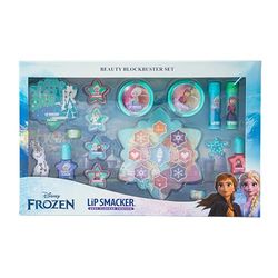 Lip Smacker Frozen Blockbuster Set, Set Trucchi per Bambina, con Balsamo Per Labbra, Lucidalabbra, Ombretti e Smalti Per Unghie, Accessori Per Capelli e Trucco