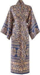 Bassetti TORCELLO 9331471 - Kimono de satén de algodón 100% en color azul oscuro B1, talla: S-M