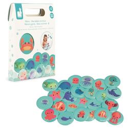 Janod - Juego de Memoria Mis Bebés Animales - Juguete Para El Baño - 24 Piezas Flotantes - Juego de Memoria Infantil - Juguete Evolutivo - A Partir de 24 Meses, J04723