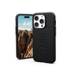 URBAN ARMOR GEAR Civilian fodral kompatibelt med Apple iPhone 15 Pro fodral [Trådlös laddning/magnetisk laddning, krocksäkert telefonfodral, upphöjd kant] Svart