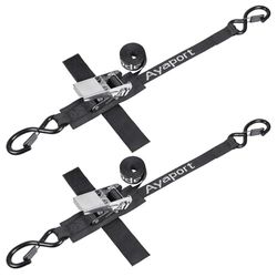 Ayaport Sangles d'arrimage de Bateau pour remorque (cliquet en Acier Inoxydable) 1,5 m, résistantes à la Rupture de 1 088,6 kg – Sangles à cliquet Robustes pour Bateau – Accessoires de remorque de