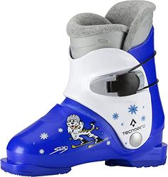 Tecnopro Chaussures de Ski Skitty Jr Mixte Enfant, Bleu/Blanc, 21.5