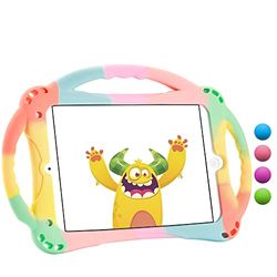 TopEsct Coque pour iPad Mini pour Enfants - Résistante aux Chocs - avec poignée et Support - pour iPad Mini, Mini 2, Mini 3, Mini 4 et Mini 5 (modèle 2019) (Arc-en-Ciel)