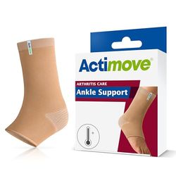 Actimove Arthritis Care Ankle Support with Heat-retaining Fabric for Men and Women – Drug-free Pain Management for Arthritis, Increases Blood Circulation – Left/Right Wear – Beige, XLarge
