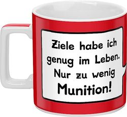 Sheepworld Mok met spreuk "Doelen Wortheld-mok, porselein, 45 cl, rood | mok grappig, spreuken mok | 44063