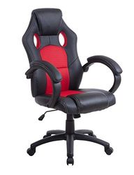 MUEBLIX.COM Bureaustoel of gamingstoel rood Valencia | bureaustoel met kantelbare rugleuning met wielen | bureaustoel in moderne stijl van polypropyleen | kleur rood