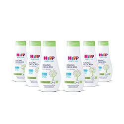 HiPP Baby Care delikatna kąpiel, żel pod prysznic dla dzieci, delikatnie oczyszcza i regeneruje, bez łez, dla skóry wrażliwej, neutralne pH, z naturalnym ekstraktem z organicznych migdałów, 6 szt. 350