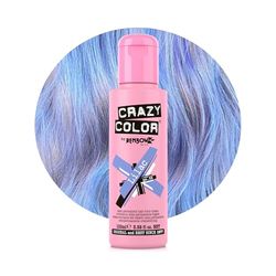 Crazy Color Pastel Lilac Semi-Permanent Hair Dye. Highly Pigmented Blueish Lilac Conditioning & Oil Nourishing Vegan Formula | No Bleach or Ammonia | 100ml