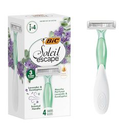 BIC Maquinillas para Mujer Soleil Escape con Mango Perfumado (Lavanda y Eucalipto) - Caja de 4