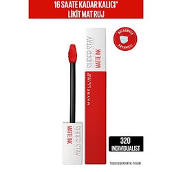 Maybelline New York SuperStay Matte Ink Płynna pomadka do ust z matowym wykończeniem, lekka konsystencja, delikatny zapach, 320 Individualist, 5 ml