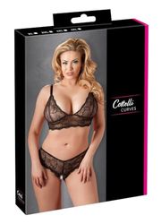 Cottelli Collection Plus X-Large Black/Red Bra and G-string