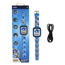 Lexibook, Sonic The Hedgehog, Montre Appareil Photo Selfie, Écran Tactile HD, Appareil Photo 720p, Lecteur MP3, Haut-Parleur intégré, Dictaphone, Podomètre, 5 Jeux, Bleu, DMW070SN