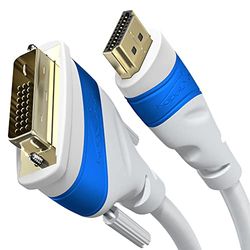 KabelDirekt – Adaptateur HDMI DVI avec Protection Contre interférences Signal A.I.S. – 3m (Cable Moniteur bidirectionnel DVI-D 24+1, connecte Dispositif HDMI à Moniteur DVI, Full HD/1080p)