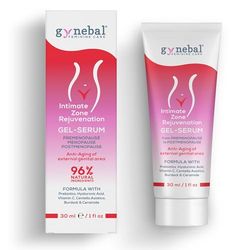30 ml GYNEBAL Gel-Serum intimo super idratante e antietà contro la secchezza intima femminile in menopausa - Uso esterno - Ringiovanimento zona vulvo-vaginale con ialuronico, vit C, ceramidi.
