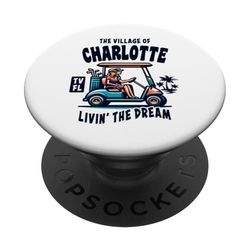 Diseño de carrito de golf The Village of Charlotte PopSockets PopGrip Adhesivo