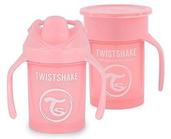 Twistshake Spillfri 360-Mugg + Mini Cup | 1x 360-mugg + 1x Mini Cup | Spillfria pipmugga | BPA-Fria Pipmuggar | Träningsmuggar | Träningsmuggar För Småbarn | Rosa