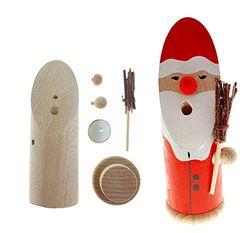Hess Holzspielzeug 40023 – pysselsats rökelseman 6 delar, av trä, design jultomten med kvast, ca 13 cm, dekoration för advent- och jultiden från Erzgebirge
