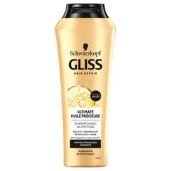 Schwarzkopf - Gliss - Shampoing Huile de Soin Précieuse - Cheveux secs/très abîmés - Action Anti-Casse - 89% d'ingrédients d'origine naturelle - Flacon de 250 ml