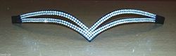 Cwell Equine V split Clear Crystal Browband Choice of 4 sizes (X FULL 17")