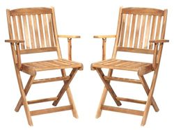 VERDELOOK Linea Acacia Par Hopfällbara stolar med armstöd