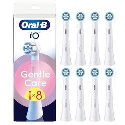 Oral-B Testine di Ricambio iO Gentle Care Bianche, Testine Rotonde Originali per Gengive Sensibili, Setole angolate per rimuovere la placca, 8 Testine
