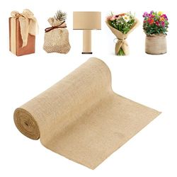 Vevor Rouleau Toile de Jute, 355 mm x 9,1 m, Chemin de Table Toile de Jute Naturelle Haute Densité 50 x 50, Ruban pour Décoration, Artisanat, Mariage, Jardinage, Couverture Hivernale Plantes, Arbres
