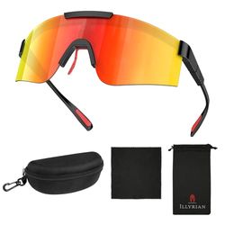 Ambienden Hardloopzonnebril voor mannen en vrouwen - gepolariseerde sportzonnebril met UV400/winddicht lichtgewicht fietsbril voor skiën, wandelen, vissen, golf, outdoor, fietsen, rijden, snelle bril