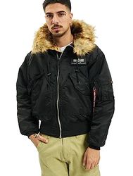 Alpha Industries 45P Bomberjacka med huva för män Black/Reflective